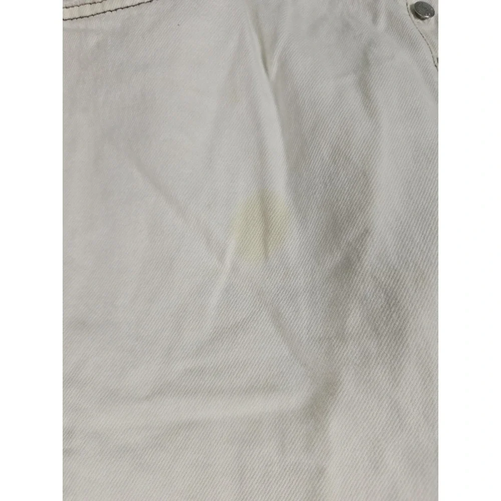 Levis 501 Jeans Mens 38x30 White Regular Straight Button Fly Made USA Distressed